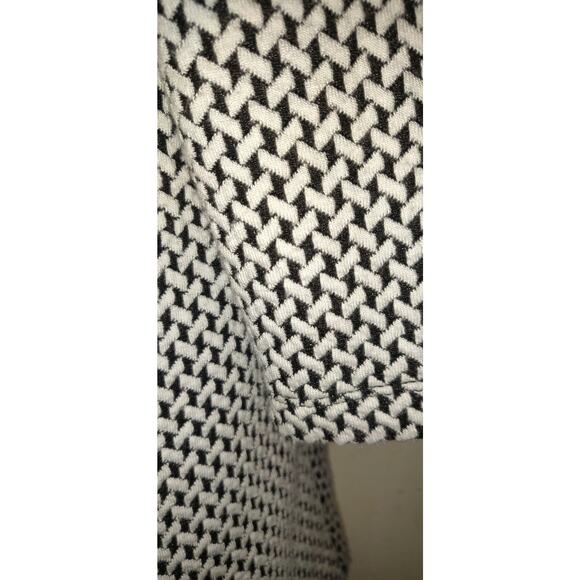 Chevron Cardigan Black & White Blazer Jacket CALVIN KLEIN Ruffle Women's SIZE 4 - Picture 4 of 11